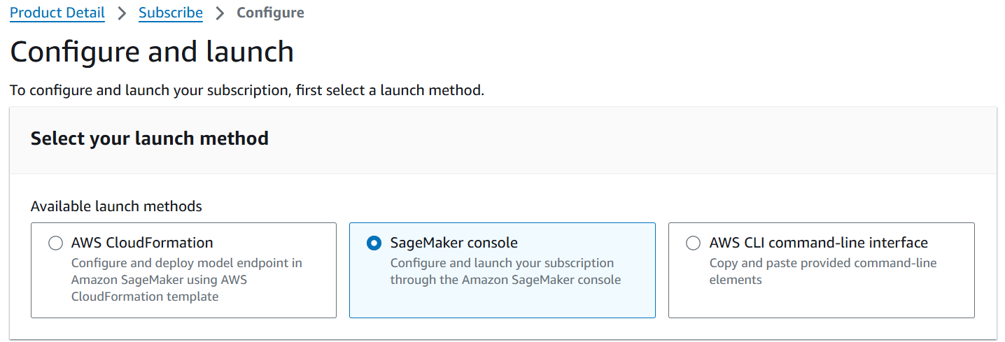 marketplace sagemaker configure1